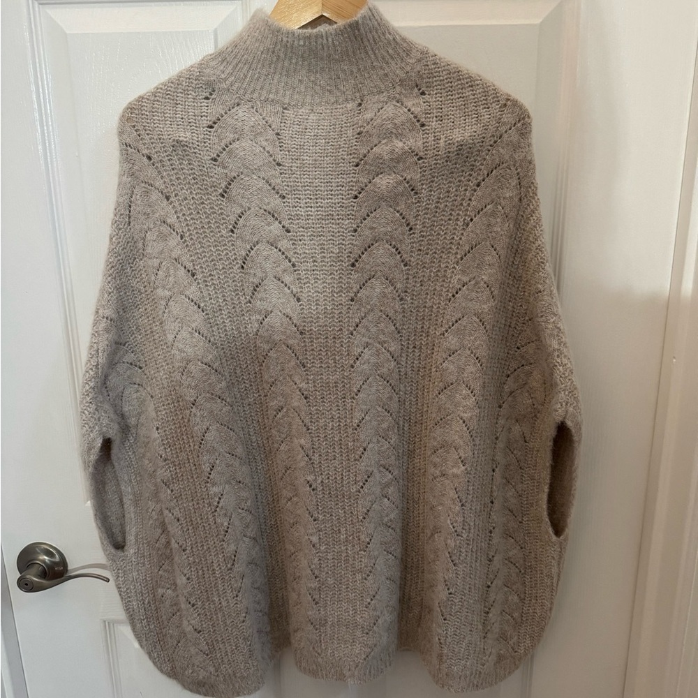 Anthropologie Akemi + Kin Taupe Cable Knit Turtleneck Sweater